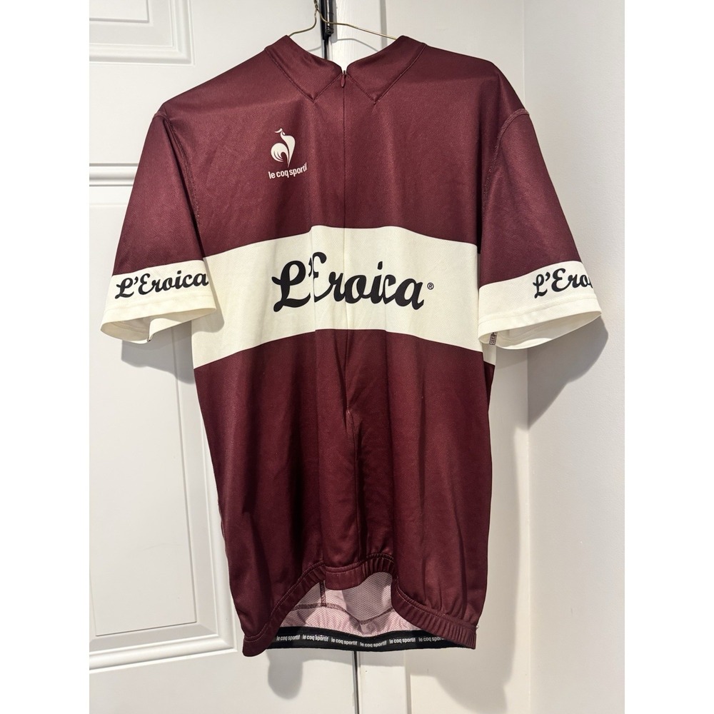 Le Coq Sportif Cycling Performance Jersey Maroon White L'eroica Italy XXL Adult